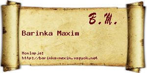 Barinka Maxim névjegykártya